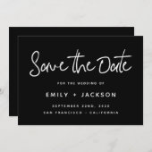 Handgeschreven Script Modern Simple Save the Date (Voorkant / Achterkant)