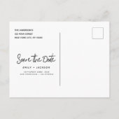 Handgeschreven Script Modern Simple Save the Date Aankondigingskaart (Achterkant)