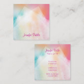 Handgeschreven script moderne, kleurrijke Abstract Vierkante Visitekaartje (Voorkant / Achterkant)