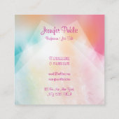 Handgeschreven script moderne, kleurrijke Abstract Vierkante Visitekaartje (Achterkant)