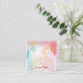 Handgeschreven script moderne, kleurrijke Abstract Vierkante Visitekaartje (Staand voorkant)