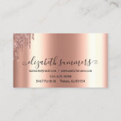 Handgeschreven Script Moderne Roze Gouden Glitters Visitekaartje (Achterkant)