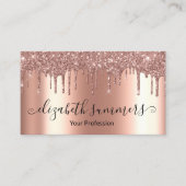 Handgeschreven Script Moderne Roze Gouden Glitters Visitekaartje (Voorkant)