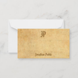 Handgeschreven Script Monogram  Classic Look Notitiekaartje