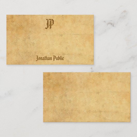 Handgeschreven Script Monogram Classic Look Notitiekaartje (Voorkant / Achterkant)