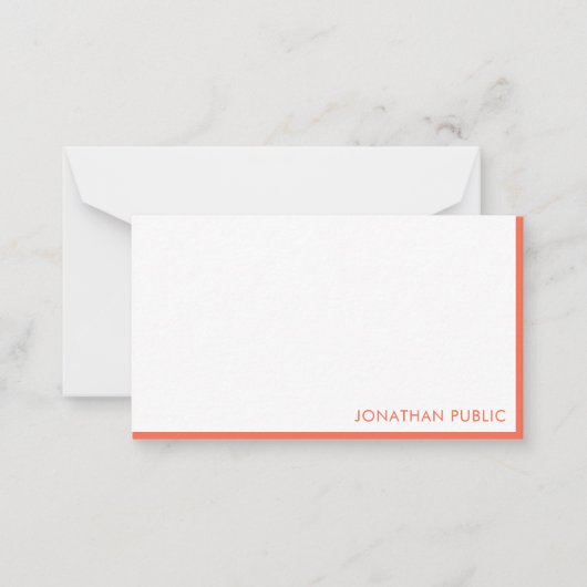 Handgeschreven Script Monogram legant eenvoudig Notitiekaartje (Voorkant)