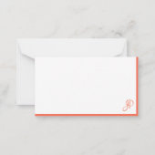 Handgeschreven Script Monogram legant eenvoudig Notitiekaartje (Achterkant)