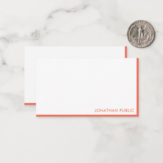 Handgeschreven Script Monogram legant eenvoudig Notitiekaartje (Voorkant / Achterkant in situ)