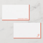 Handgeschreven Script Monogram legant eenvoudig Notitiekaartje (Voorkant / Achterkant)