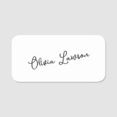 Handgeschreven Script Monogram Minimale Identiteit Naamplaatje (Voorkant)