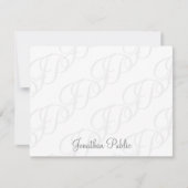 Handgeschreven Script Monogram Minimalistisch Eenv Notitiekaartje (Voorkant)