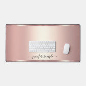 Handgeschreven script naam elegant roze goud moder bureaumat (Keyboard & Muis)