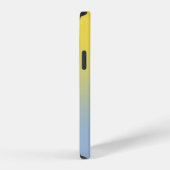 Handgeschreven script naam geel lichtblauw verloop iPhone hoesje (Rechterkant)