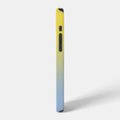 Handgeschreven script naam geel lichtblauw verloop iPhone hoesje (Linkerkant)
