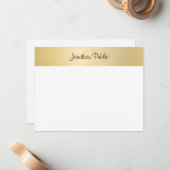 Handgeschreven Script Naam Goud Wit Sjabloon (Voorkant / Achterkant in situ)