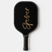 Handgeschreven Script-naam links Verhandelde aange Pickleball Paddle (Achterkant)
