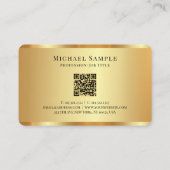 Handgeschreven Script Naam QR Code Luxe Goud Visitekaartje (Achterkant)
