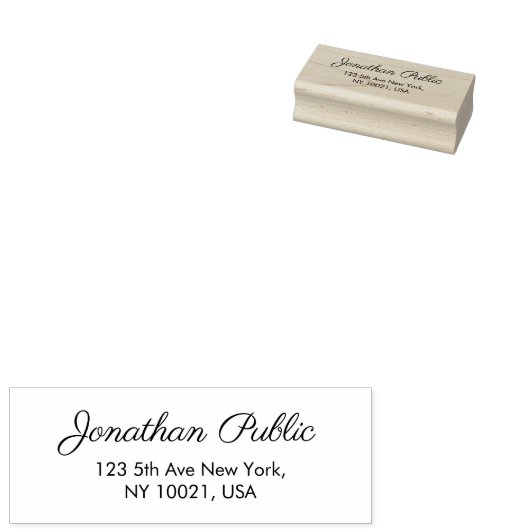 Handgeschreven Script Naam Sjabloon Retouradres Rubberstempel (Gestempeld)