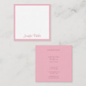 Handgeschreven Script Naam Tekst Sjabloon Elegant Vierkante Visitekaartje (Voorkant / Achterkant)