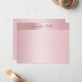 Handgeschreven Script Naam Tekst Sjabloon Roos Gol (Voorkant / Achterkant in situ)