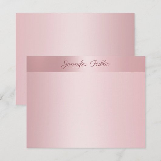 Handgeschreven Script Naam Tekst Sjabloon Roos Gol (Voorkant / Achterkant)