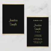 Handgeschreven Script Naam Zwart Goud Sjabloon Mod Visitekaartje (Voorkant / Achterkant)