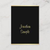 Handgeschreven Script Naam Zwart Goud Sjabloon Mod Visitekaartje (Voorkant)