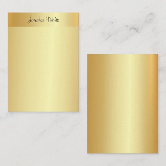 Handgeschreven Script Name Elegant Gold Sjabloon (Voorkant / Achterkant)