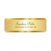 Handgeschreven Script Name Gold Sjabloon Elegant Etiket (Voorkant)