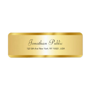 Handgeschreven Script Name Gold Sjabloon Elegant Etiket
