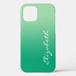 Handgeschreven Script Name Light Dark Green Gradie Case-Mate iPhone Case