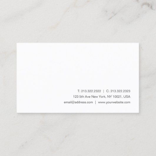 Handgeschreven Script Name Modern Simple Sjabloon Visitekaartje (Achterkant)