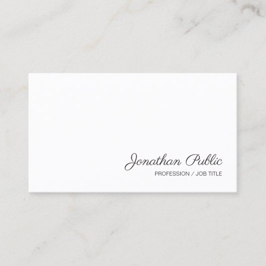 Handgeschreven Script Name Modern Simple Sjabloon Visitekaartje (Voorkant)