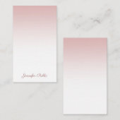 Handgeschreven Script Name Roos Gold Elegant Sjabl Notitiekaartje (Voorkant / Achterkant)