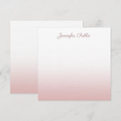 Handgeschreven Script Name Roos Gold Elegant Sjabl Notitiekaartje (Voorkant / Achterkant)