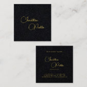 Handgeschreven Script Name Sjabloon Premium Black Vierkante Visitekaartje (Voorkant / Achterkant)