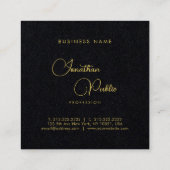 Handgeschreven Script Name Sjabloon Premium Black Vierkante Visitekaartje (Achterkant)