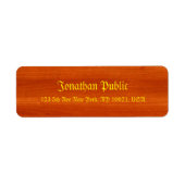 Handgeschreven Script Name Wood Walnut Sjabloon Etiket (Voorkant)