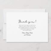 Handgeschreven Script Newborn Baby Foto Dank u Bedankkaart (Achterkant)