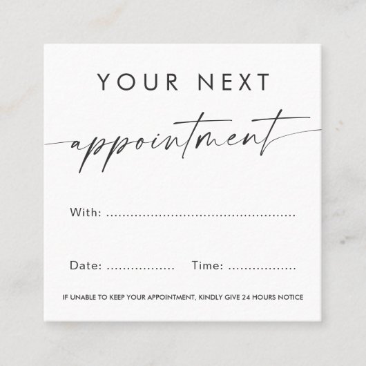 Handgeschreven script om het even welke logo van d afsprakenkaartje (Voorkant)