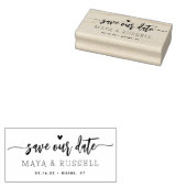 Handgeschreven script onze datum opslaan rubberstempel (Gestempeld)