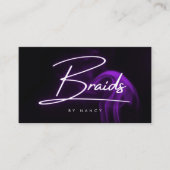 Handgeschreven Script Paarse neon vlechten Visitekaartje (Voorkant)