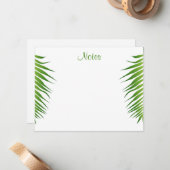 Handgeschreven Script Palm Leaves Sjabloon Floral (Voorkant / Achterkant in situ)