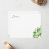 Handgeschreven Script Palm Leaves Sjabloon Floral (Voorkant / Achterkant in situ)