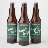 Handgeschreven script "Papa's Pilsner" hoppatroon Bier Etiket (Flessen)