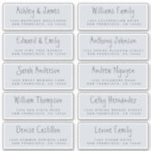 Handgeschreven Script Pastel Blue Adresetiketten Sticker (Voorkant)