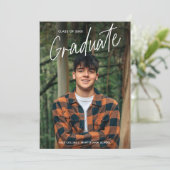 Handgeschreven Script Photo Afstuderen Aankondiging (Staand voorkant)