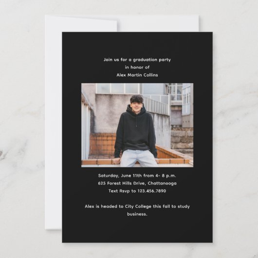 Handgeschreven Script Photo Afstuderen Kaart (Achterkant)