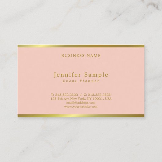 Handgeschreven Script Pink Gold Modern Elegant Sal Visitekaartje (Achterkant)