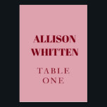 Handgeschreven Script Pink & Red Custom Wedding Kaart<br><div class="desc">Begeleid uw gasten in stijl met deze Handgeschreven Script Roze en Rode Aangepaste Trouwtafelnummers. Ontworpen met romantische kalligrafie in zacht roze en vet rood, zijn deze elegante tafelkaarten de perfecte finishing touch voor uw receptiedecor. Personaliseer met uw namen, initialen of trouwdatum voor een gecoördineerde look die uw evenemententhema samen stropdassen....</div>